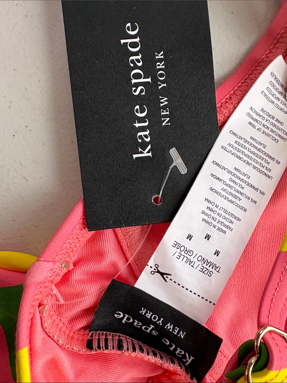 kate spade Pink One-Piece Swimsuit with Yellow Lemons and Green Leaves - Picture 5 of 6
